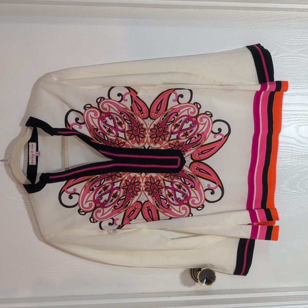 Becky & Max Bohemian Tunic Blouse Size 4 - Picture 2 of 8